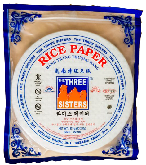 the three sisters rice paper 375g resealable bag